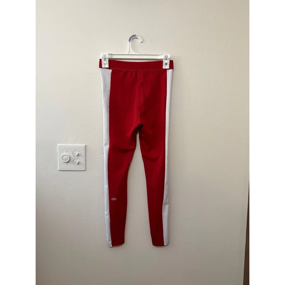 Alo Airlift Car Club High Waist 7/8 Leggings Classic Red/White Size XS
